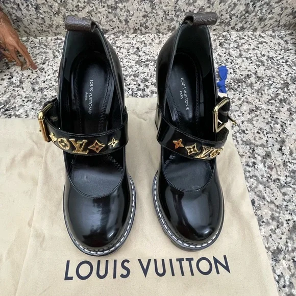 Black Chunky Heel Mary Jane Shoes